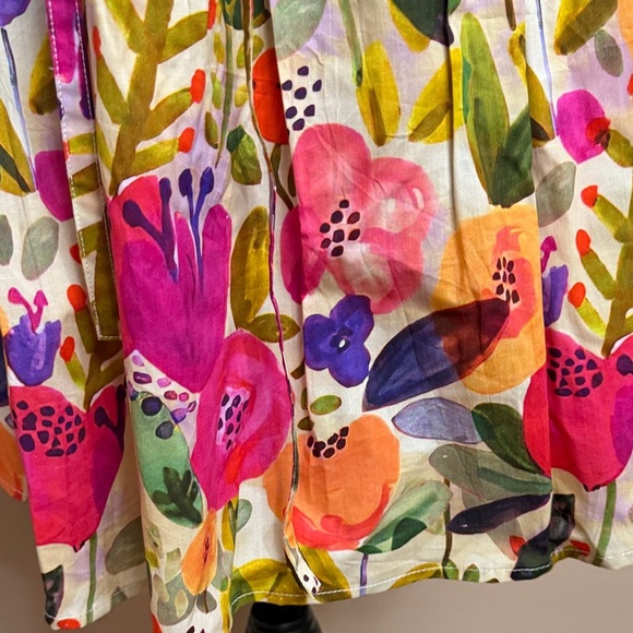 Vibrant Floral Ruffle Sleeve Dress - Picture 7 of 12